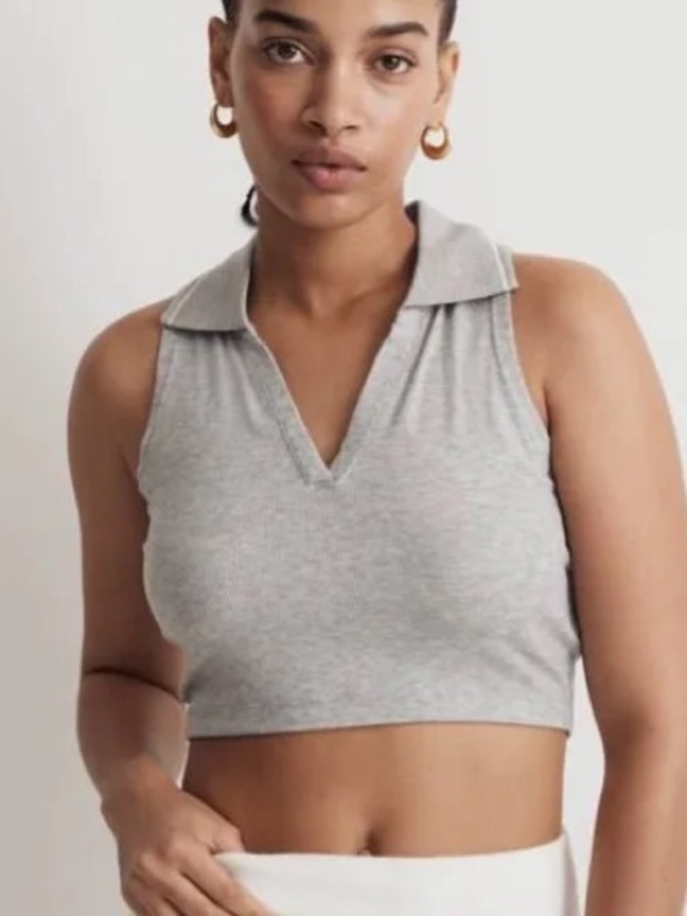 Madewell MWL Polo Crop Tank Top